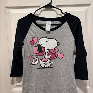 Peanuts Snoopy  Shirt - Black and Gray with Pink Accents